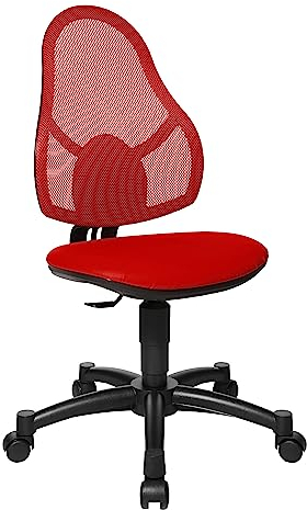 Topstar Open Art Junior, Schreibtischstuhl für Kinder und Jugendliche, Bezugsstoff, rot