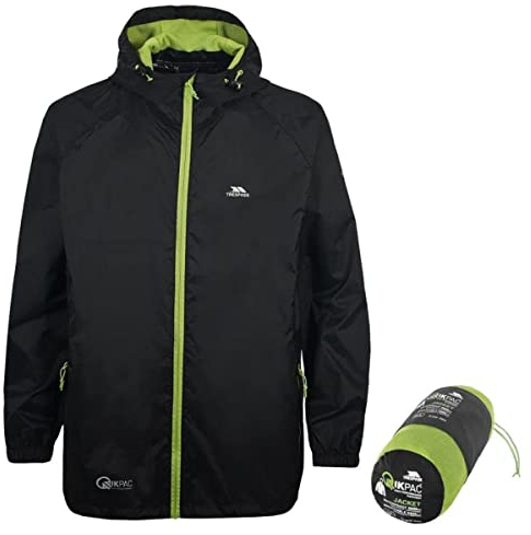 Trespass Unisex Bunda Qikpac Kompakt Zusammenrollbare Wasserdichte Regenjacke, Schwarz (Black), M EU
