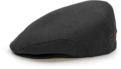 Sterkowski Derby Flatcap | 100% Leinen Super Leicht Herren Sommer Schiebermütze | Schirmmütze mit Atmungsaktivem Netzstoff