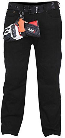 Men Motorcycle Motorbike Denim Jeans Trouser with Protective Armored Lining Black (W34 X L34)