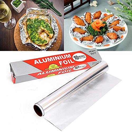 RANRANHOME Wrap Aluminum Foil, Non-Stick Heavy Duty Wrappers Pop Up Foil Sheets, Disposable Thick Tin Paper Great for Cooking, Baking, Bbqing, Fresh-Keeping, Cold Storage Or Any Kitchen Prep,10M