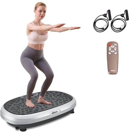 EILISON FitMaxx 3D XL Vibration Plate Exercise Machine - Whole Body Workout Vibration Platform w/Loop Bands - Lymphatic Drainage Machine for Weight Loss, Shaping, Wellness, Recovery (Fitmaxx Silver)