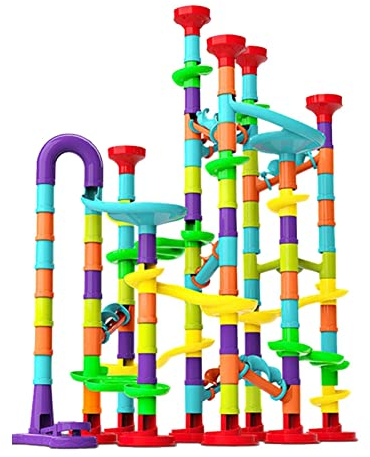 Steadybombb 4 Kugelbahnen für Kinder,142-teiliges Murmel-Labyrinth-Spiel-Konstruktionsset - Marmor-Labyrinth-Spiel STEM-Lernspielzeug -Baustein-Kombinationen Geschenk für Jungen-Mädchen- 4