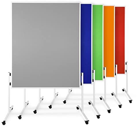 Master of Boards Moderationstafel Filz - Pinntafel für Projektarbeit und Meetings doppelseitig benutzbar - Mobiles Pinnboard mit Rollen - Höhe: 185 cm ausziehbar bis 200cm Breite 120cm - Farbe Grün