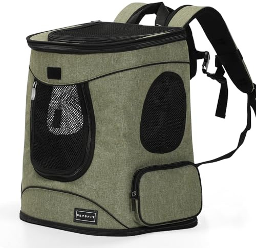 Petsfit Pet Backpack Carrier with Upgrade Waist Cushion Design to Better Fit The Waist, Suitable for Small and Medium Dogs Cats, and Rabbits up to 18 Pounds