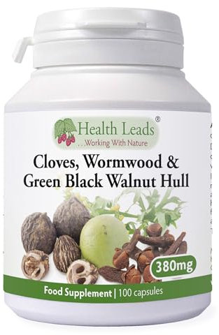 Cloves, Wormwood & Green Black Walnut Hull 380mg x 100 Capsules
