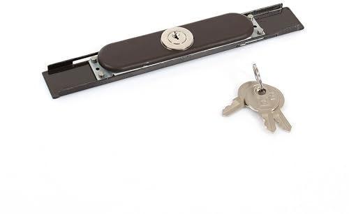 Pièces détachées volet roulant porte tirage manuel - poignée - serrure - ressort - baton de tirage (Serrure + Cache Brun)