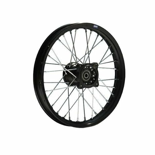 HMParts Llanta de aluminio de 19 pulgadas delantera negra anodizada tipo 2 adecuada para casi todos los modelos con eje de 12 mm Dirt Bike, Pit Bike, XMOTOS, Motocross