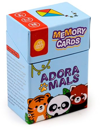 Puckator Gioco da Tavolo Memoria per Bambini a Tema Animali Dolci Selvatici, Adoramals, Giochi da Viaggio Compatti, 26 Tessere