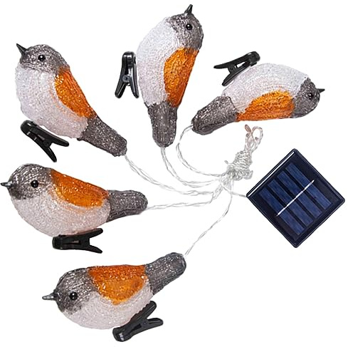Garneck Led Lichterkette Vogel Solarbetrieben Energiesparend Außen Garten Balkon Warmweiß Mit Clips