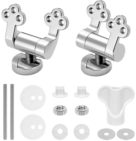 Dadabig WC Sitz Scharnier Zink Legierung, Toilettendeckel Scharniere Scharnier für Toilettensitz mit Absenkautomatik WC-Sitz Ersatzscharnier mit Beschlägen Reparaturteilen für Toilettensitze