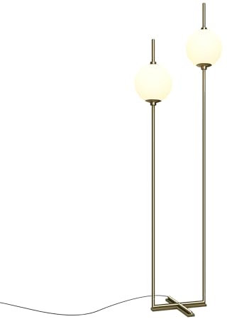 MAYTONI DECORATIVE LIGHTING The Sixth Sense LED-Stehleuchte, Messing, Glas, Metall, 750 lm, 3000 K, für Wohnzimmer, Küche, Schlafzimmer, Esszimmer, Büro