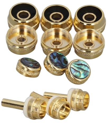 Kit di Riparazione Tromba, Set da 12 Pezzi Cappuccio e Asta del Pulsante con Dito della Valvola a Tromba, Squisita Conchiglia di Abalone Cappucci e Aste delle Valvole della