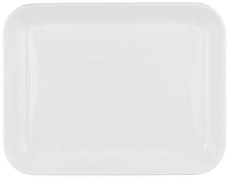Ib Laursen Rechteckiges Tablett aus weißer Emaille, 34 cm