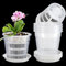 lcvtos Vaso per Orchidee in Plastica Trasparente, 5 Pezzi, Realizzato in Plastica Bianca con Fori di Drenaggio e Vassoi, Adatto per Piantare Piante in Vaso Nei Giardini (140 mm)