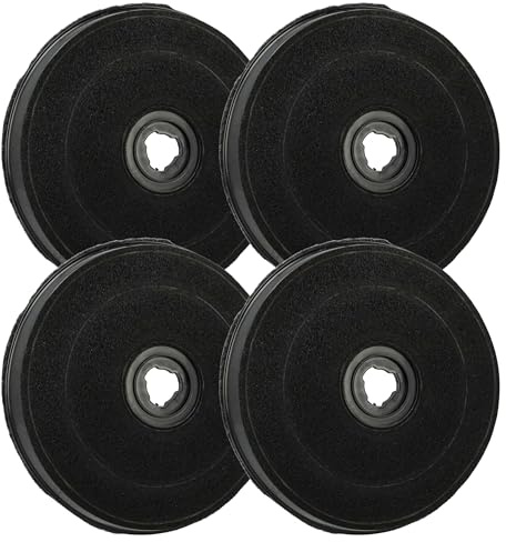 vhbw 4x Activated Carbon Filter compatible with Miele 4965502, 4965503, DA126, DA130, 4965500, 4965501, DA124, DA12455 Extractor Hood - 23 cm