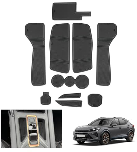 GAFAT Kompatibel mit 2025 Facelift Cupra Formentor 2025 2026 Antirutschmatten, Formentor Gummimatten Non-Slip Mats für Mittelkonsole, Becherhalter, Türnaht [Nicht für Schalthebel] (Schwarz)