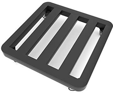 Robuster Pflanzenständer mit Rädern, Metall-Topfhalter für drinnen und draußen, Garten, großer Rollwagen, Pflanzenregal, quadratisch, Blumentopf-Caddy Tragkraft 150 kg, schwarz, 35 x 35 cm
