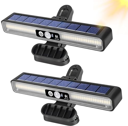 BORDEAG Lámparas solares para exteriores con detector de movimiento, 2 unidades de luz solar para jardín, 3 modos, luz de seguridad, funciona con energía solar, luces solares para exteriores con