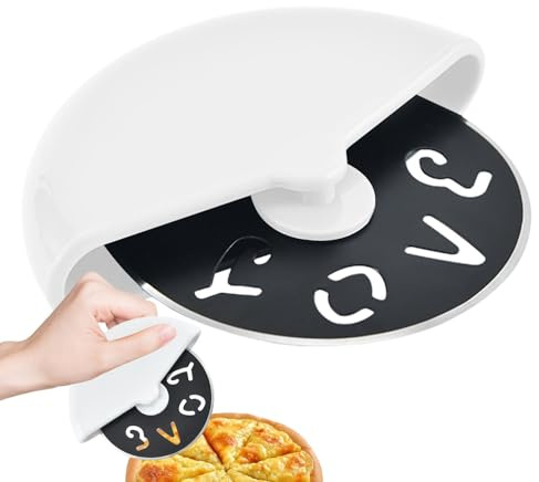 Cortador de pizza de acero inoxidable, cortador de rueda con rodillo, herramienta manual para pizza, apto para lavavajillas, con cubierta protectora, herramientas de corte eficientes