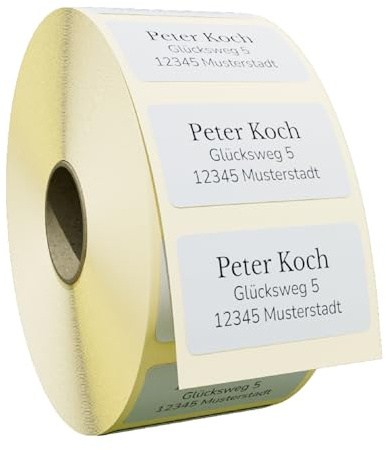 Adressetiketten Selbstklebend – Adressaufkleber Personalisiert, Sticker Personalisiert – Starke Haftkraft, Individuell Gestaltbar – Für Büro und Schule, Gut Lesbar, Viele Schriftarten (150 Stück)