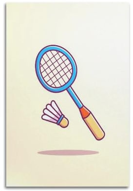 UWASCISF Póster artístico deportivo de raqueta y bádminton, pintura decorativa, lienzo, póster de pared e impresión artística moderna para dormitorio familiar, pósteres de decoración de dormitorio de