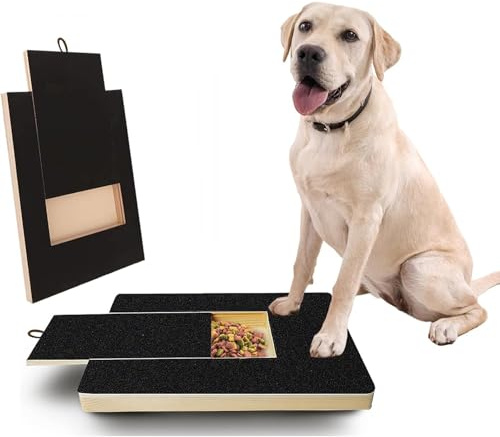 Pasdrucn Hunde-Nagelkratzpad, Kratzbrett für Hunde mit Leckerlibox, Scratch Pad für Nägel, Stressfreies Haustier Nagelfeilenbrett für Hunde Nagelpflege (A)