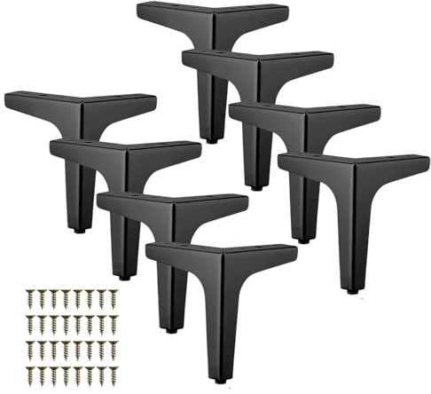 Sightday 8 Stück Möbelfüße Schwarz,15cm Möbelfüße Metall,Schrankfüsse mit Schrauben,Belastbar Bis 800 KG,Möbelfüße Für Sofa,Couchtische,Schränke,TV-Schränke,Nachttisch,Schubladen(Schwarz/8 Stück)