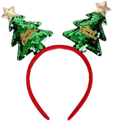 Haarreif Weihnachten, Rentier Haarreif, Weihnachts Kopfschmuck Damen, Haarreifs Rentiergeweih, Kleidungsdekorationen, für Erwachsene und Kinder, Winter, Weihnachten Party Geschenke (E)