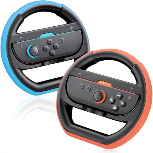 Deruitu 2 Packs Steering Wheels Compatible with Nintendo Switch 2 Controller, Switch 2 Racing Wheels Controller Accessories for Mario Kart World