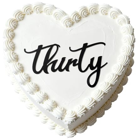 30th Birthday Cake Topper, Black Acrylic Durable Happy 30 Years Old Cake Decoration Suitable for Thirty Birthday Party Decorations Supplies (Black)
