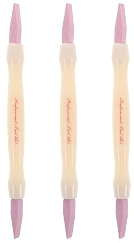 PLAFOPE 3 Piezas Pedicure Pen Piedra Pómez Doble Punta Removedor Cutículas Pulidor Uñas Profesional para Hogar y Salón