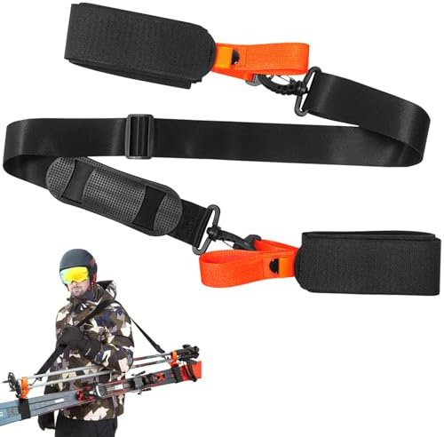 TenaLucy Ski Justerbar axelrem Ski Straps Vinter Nylon Skidåkning Band Skidhållare och Axelstänger Buntband Scis Rems Bärremmar Skidåkning Bälten Rullskridskor