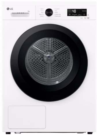 LG RNX1009NWK Asciugatrice 9 kg a Pompa di Calore, Connessione Wi-Fi | Condensatore Autopulente, Wi-Fi ThinQ, Allergy Care, Smart Pairing con Lavatrici LG, Classe C, Smart Diagnosis