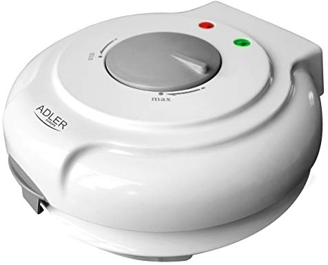 Adler 3038 AD3038-Macchina per cialde, Diametro 18 cm, Piastre antiaderenti, regolatore di Temperatura, Coni per Gelato, Wafer Maker Bianco, 1500 W, Plastica