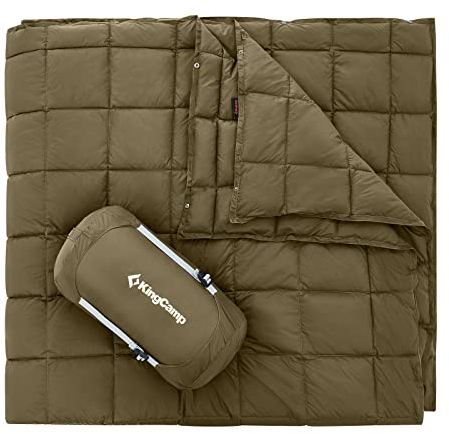 KingCamp Couverture de Camping Pliable Multifonctionnelle Ultra Légère Couverture de Voyages Chaude Couette de Camping Portable Compact pour Hiking Randonnée Jardin Pique-Nique Intérieur Extérieur