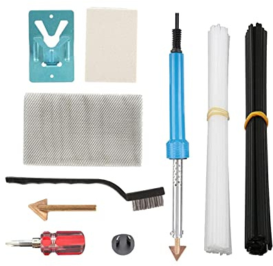 F Fityle Plastic Welding Kit Portable Surface Repair 220V 1 Metal Mesh 40 Plastic Rods, 1 Metal Stand Welder Tools for Crafts Kayak Arts, Car