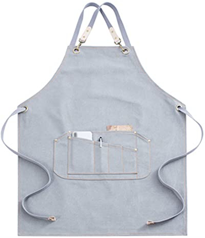 Arbeiter Werkzeug Tool Schürze Canvas Einstellbare Arbeitsschürze Mit Großen Taschen For Ingenieure Tischler Handwerker Fit For Küche, Garten, Keramik, Handwerk Werkstatt ( Color : Gray , Size : XL )