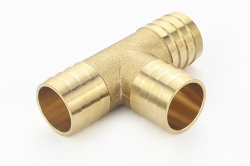 GASMIS T-Stück Schlauchverbinder aus Messing 1/2-13mm, Verteilerstück für Wasserschlauch