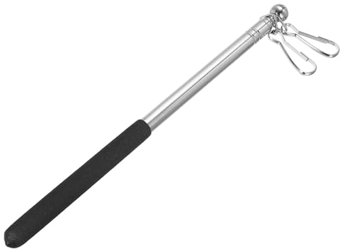 PATIKIL Teleskopisch Handlicher Fahnenmast 1M Tragbarer Edelstahl Teleskop Fahnenmast Reiseleiter Fahnenmast 5 Sektionen Schwarz