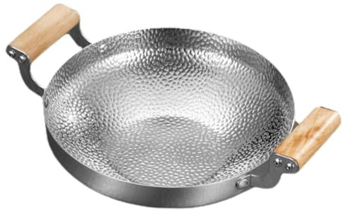Cabilock Marmite En Acier Inoxydable Pour Fondue 1 Pièce Double Poignée Facile À Utiliser Poêle À Frire Poêle De Cuisine Domestique