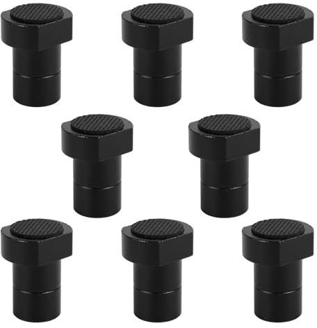 NQEUEPN 8pcs 3/4 Inch (19mm) Aluminum Alloy Bench Dogs, Anti-Slip Workbench MFT Table Stops Woodworking Bench Clamp Accessories for Dog Hole (Black)