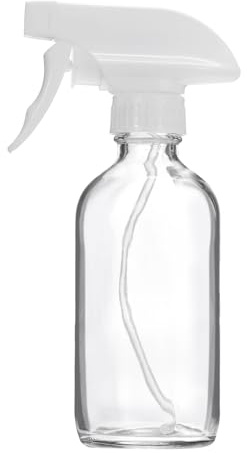 PATIKIL 8oz Glass Spray Bottle, 2pcs White Nozzle Leak Proof Empty Water Sprayer for Cleaning Solutions Plants Hair