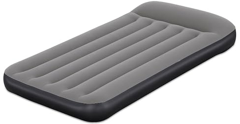 Bestway TriTech Enkel luftsäng, USB-elektrisk pump, 188 x 99 x 30 cm, 1 person, I-Beam-innerkonstruktion, upp till 150 kg, inomhus- och utomhusbruk, huvudkudde, flockad yta, USB-kabel, lappar