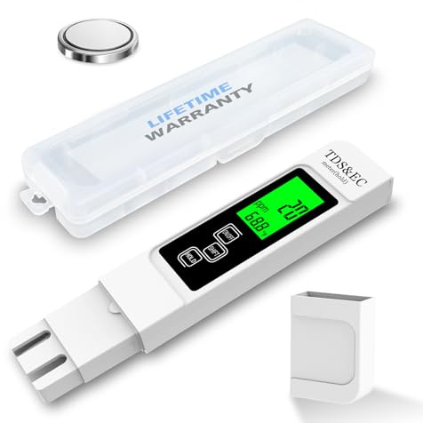 Fastest So Far 4 in 1 Instant Read TDS Meter - TDS, EC & Temperature (°C,°F) Meter, Digital Water Testing Kit for Instant Water Quality in Tap, Well, Pool, Hydroponics, Aquarium, RO/DI System（Whtie）