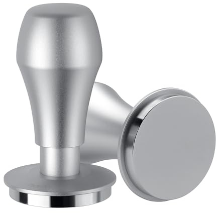 Normcore 53.3mm Coffee Tamper V4.1 with Click Sound Feedback, Spring Loaded Tamper With Stainless Steel Flat Base, Compatible with 54mm Breville Sage Espresso Machine Portafilter, Silver
