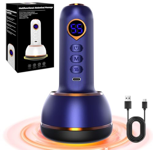 Shiptree Vibrastone 6.0, Lymphatisches Massagegerät mit 25 Vibration und Heizkombinationen 2026, Gua-Schockwellenmassage für Neuropathie, Krampfadern, Entspannung für Füße, Hände und Rücken,Dunkelblau
