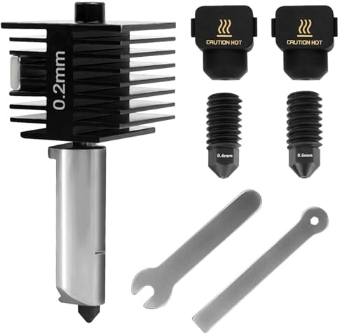 NCTNCX Kit de montage Hot End pour bambulab A1/A1 Mini 0,2/0,4/0,6 mm - Buse en acier trempé et chaussettes en silicone - Pour imprimante 3D Bambu Laboratoire