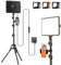 Arsoer Video Light Set, 1-Pack 15W 2800–6500K Dimmable Photography Light, 25x20cm Studio Light with Tripod/Type-C Adapter/Charger/Phone Holder, Camera Light for Video Recording/YouTube/TikTok/Portrait