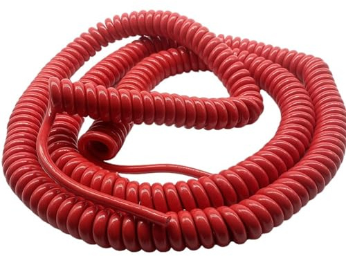 Bobina retrattile a filo elastico multicore, Cavo di alimentazione a molla in rame, cavo rosso a spirale quadrata da 1,5 mm, 2 conduttori, 1,5 mm2(Stretch 1 Meter)